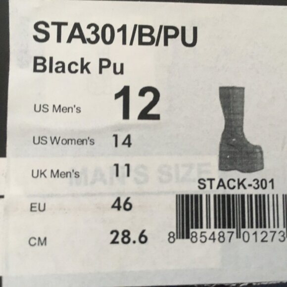 Demonia Stack-301 Size 12 Boots - Picture 5 of 6